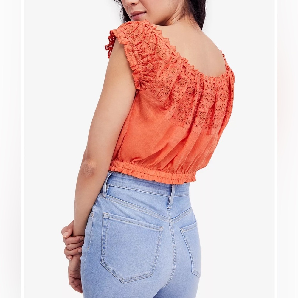 Free People Eyelet You A lot Crop - Picture 3 of 12